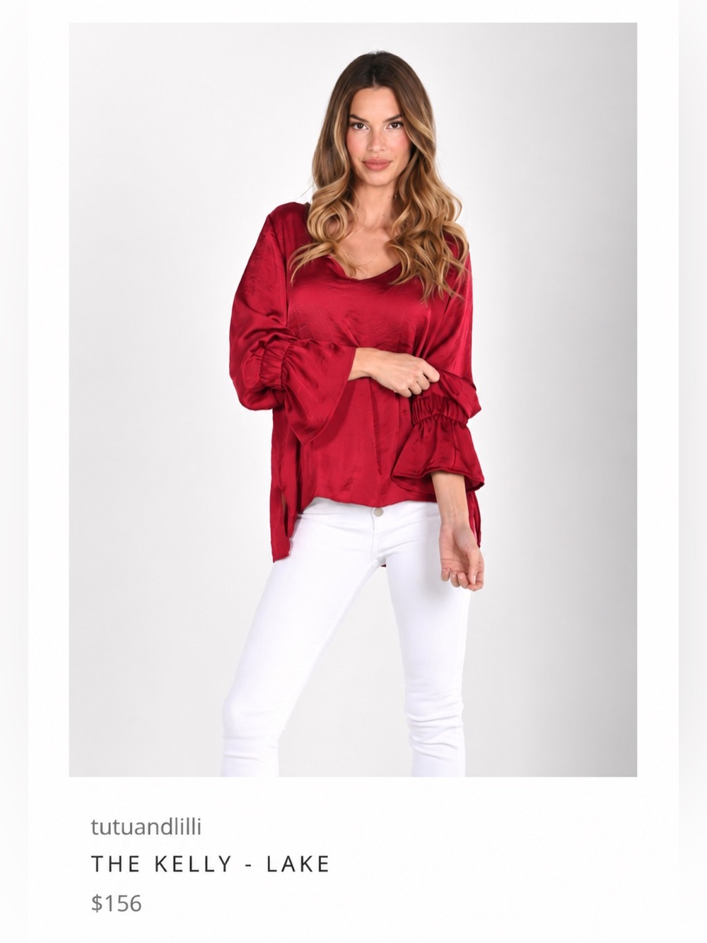 Tutu and Lilli The Kelly blouse NWOT  Size Small - in red ♥️